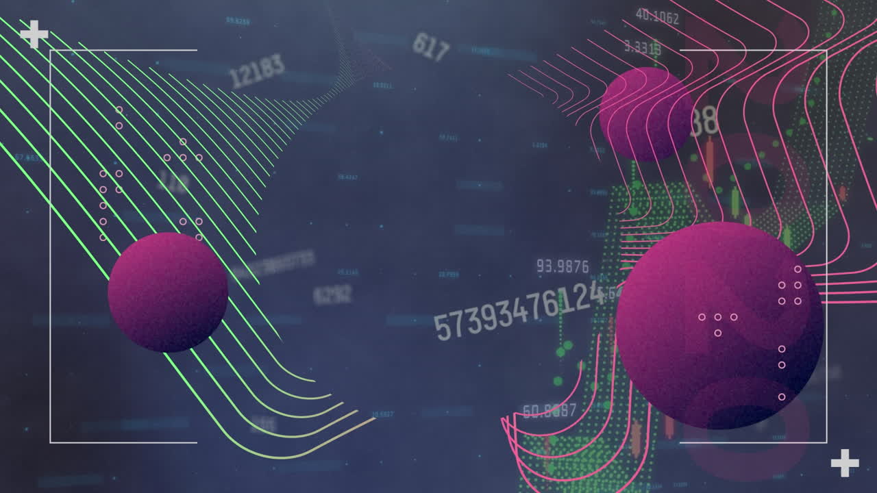 animación del procesamiento de datos sobre formas