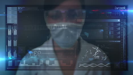 animation of scientist using a tech interface