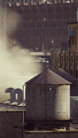 water tanks on a rooftop in new york city