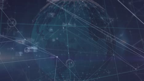 animación de la red de conexiones con el mundo a través del procesamiento de datos