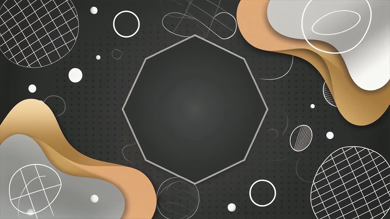 Dynamic Abstract Background with Octagonal Frame and Flowing Shapes