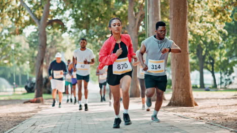 runners in a park