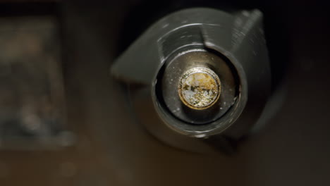 close-up view of a machinery part