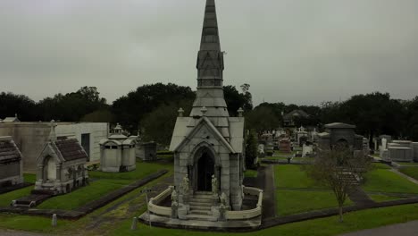 Vista-Aérea-De-Un-Antiguo-Cementerio-De-Nueva-Orleans