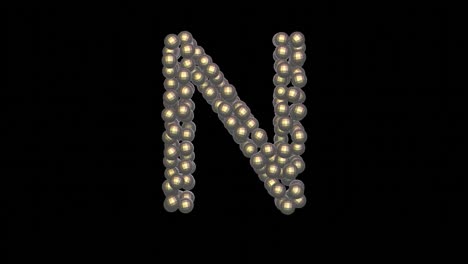 disco ball themed font  letter n