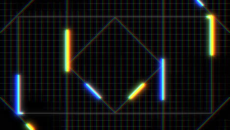 patrón geométrico con líneas y formas coloridas