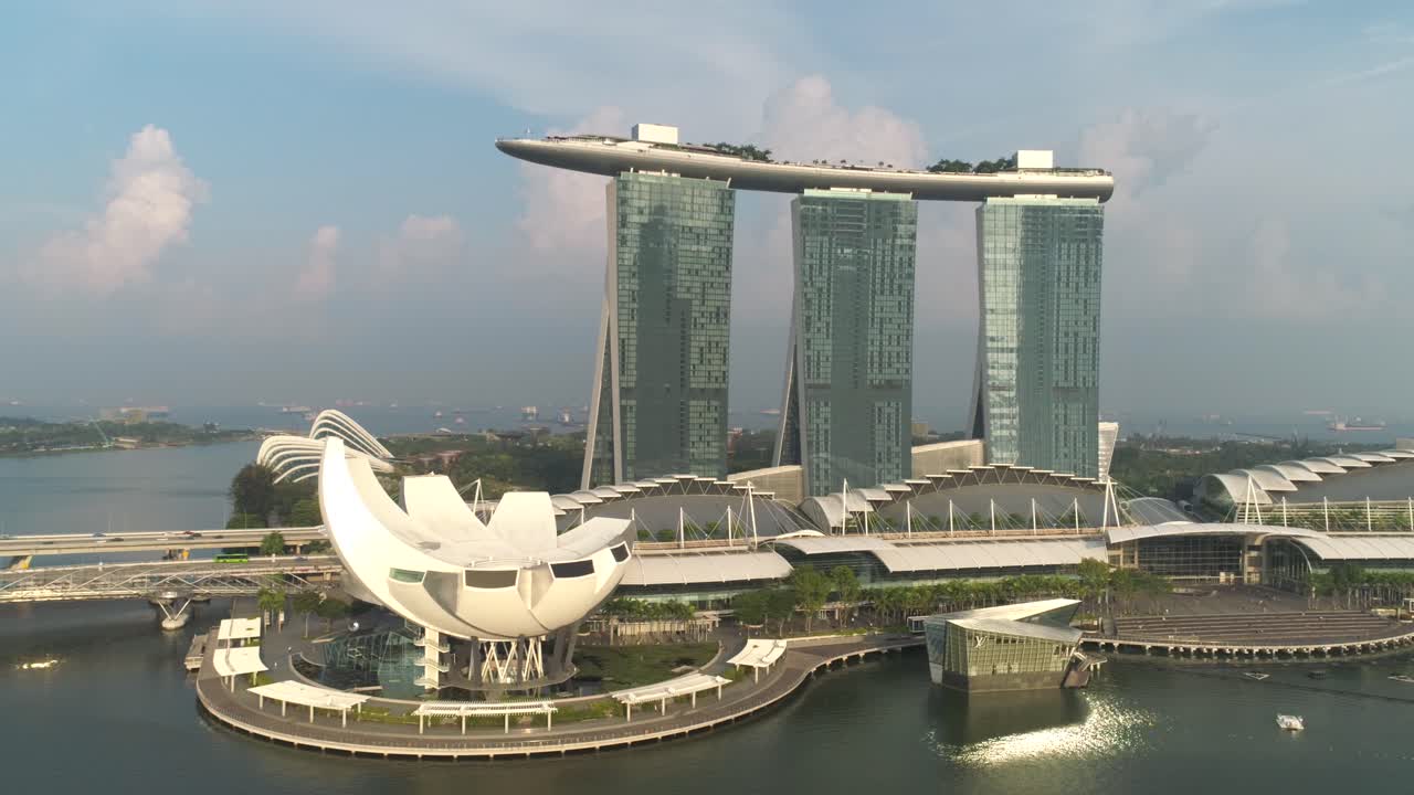 marina bay sands, singapur - vista desde el aire