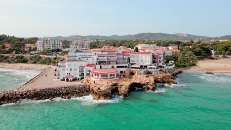 aerial 4k drone footage of el roc de sant gaietà, a scenic location