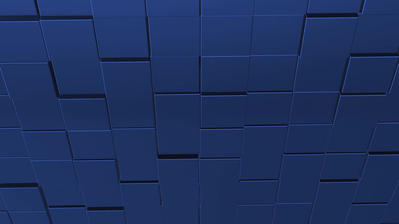 abstractos cubos azules en cascada fondo girando y acercándose lentamente.