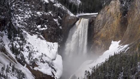 view of yellowstone lower falls slow motion