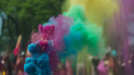 vibrant colorful powder explosion