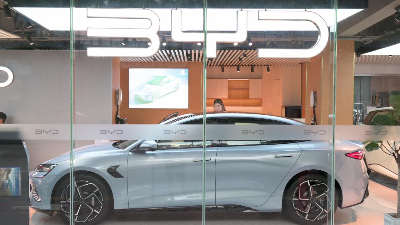 BYD Electric Car Show Room in Hong Kong