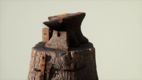 un yunque oxidado de la vieja forja del pueblo