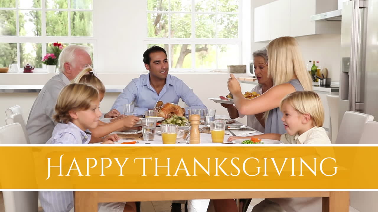 video generado digitalmente de feliz día de acción de gracias 4k