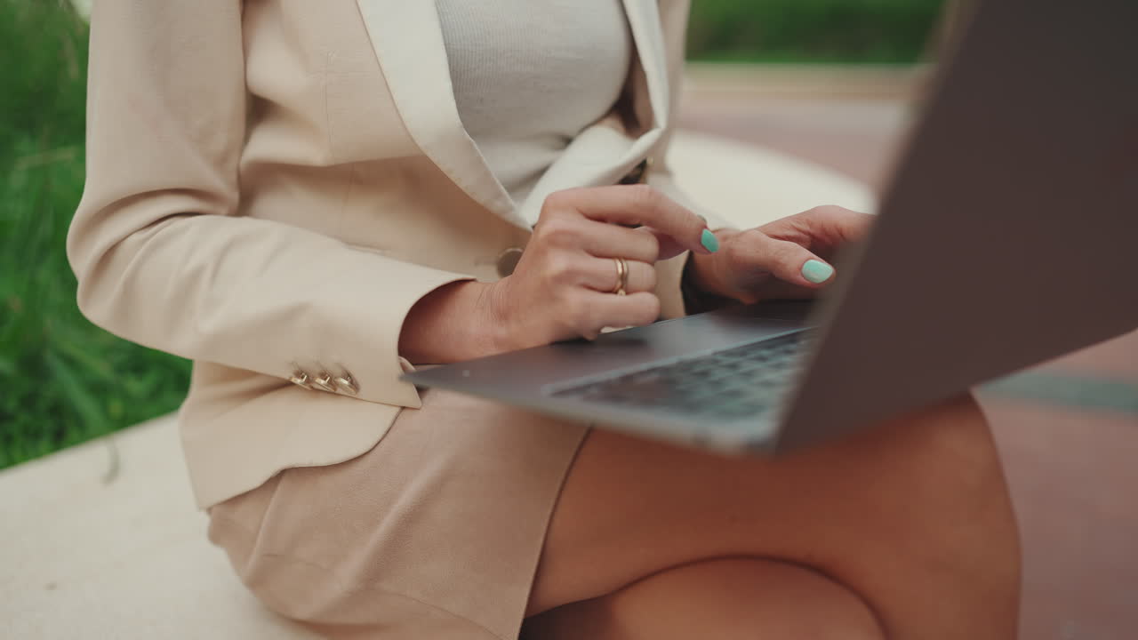 Businesswoman Working on Laptop