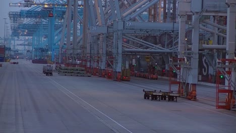 time lapse at an automatic container terminal in the port of rotterdam