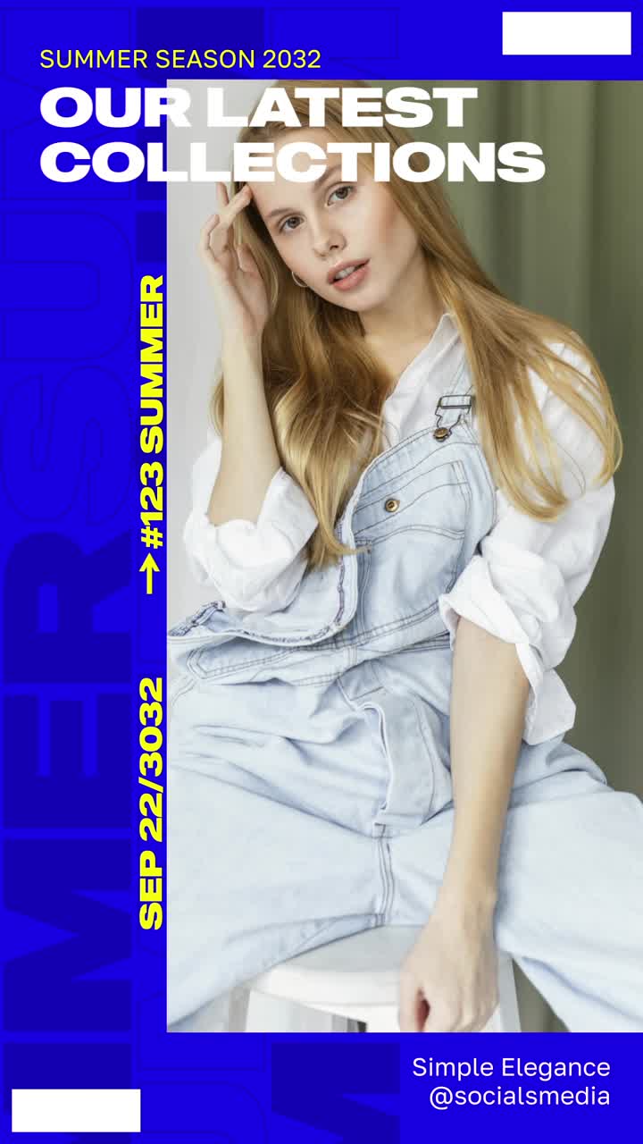 Giovane donna elegante in salopette di jeans in posa per la moda.