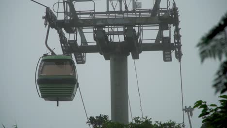 Das-Vorbeifahren-Zweier-Gondeln-An-Einem-Turm