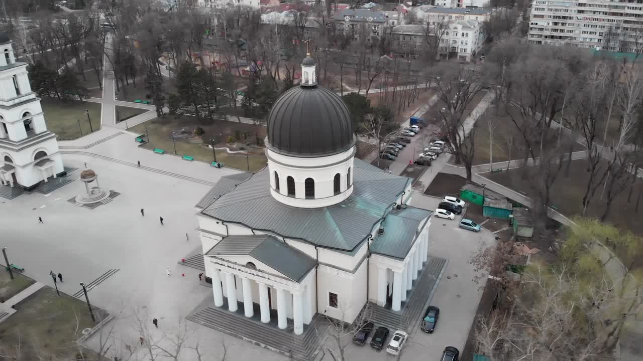 Aerial View of Cathedral in Chisinau, Moldova