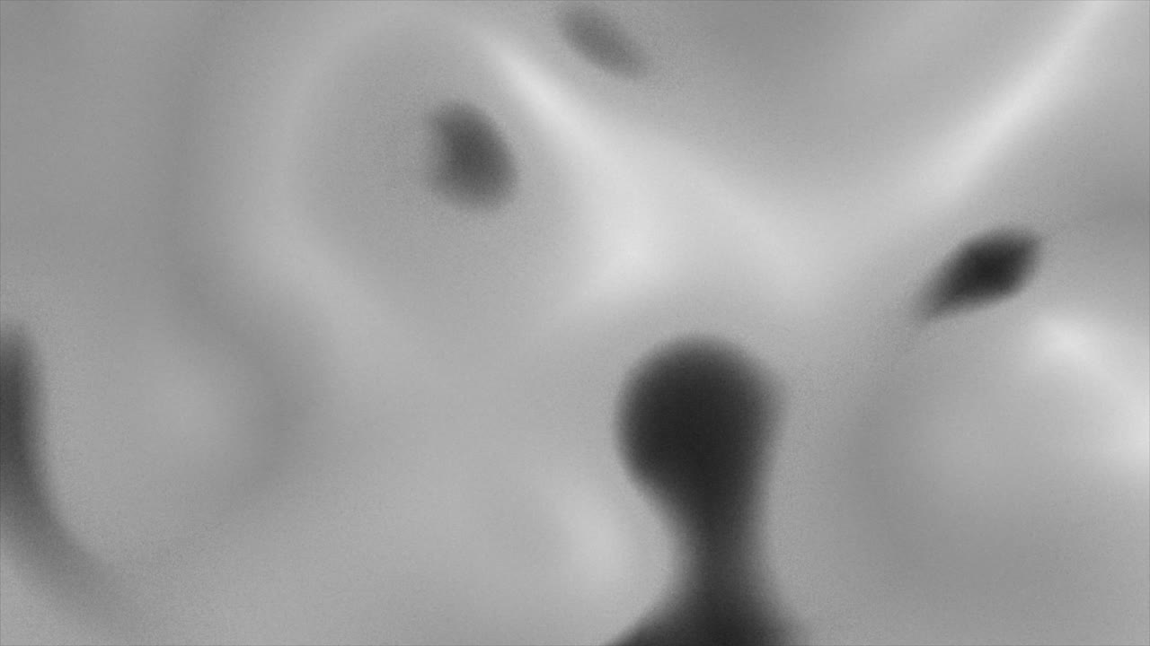 Grainy warping and twisting lava lamp 3D animation dynamic motion graphics on gradient background visual effects abstract illusion patterns seamless loop morphing blob textures colour black white grey