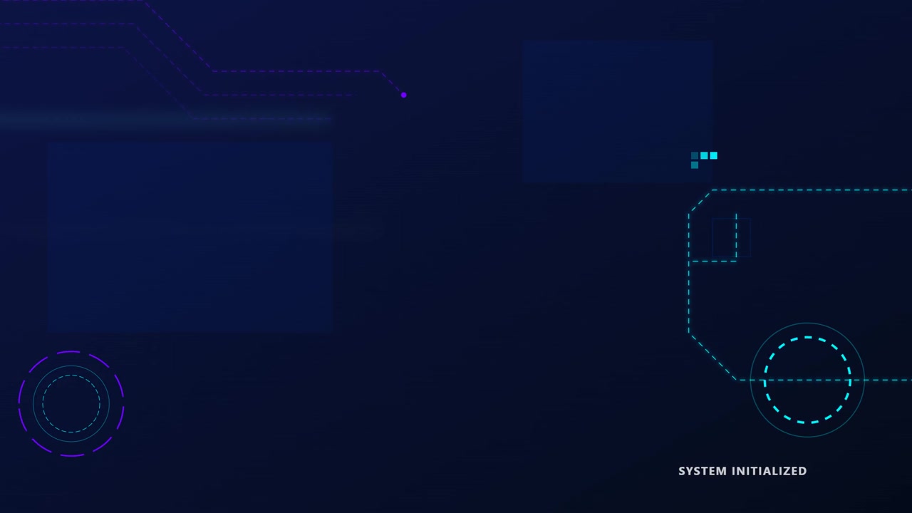 Digital Interface Background with Abstract HUD Elements and System Initialization