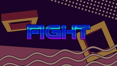 Animation-of-fight-text-over-colorful-moving-graphics-on-dark-background