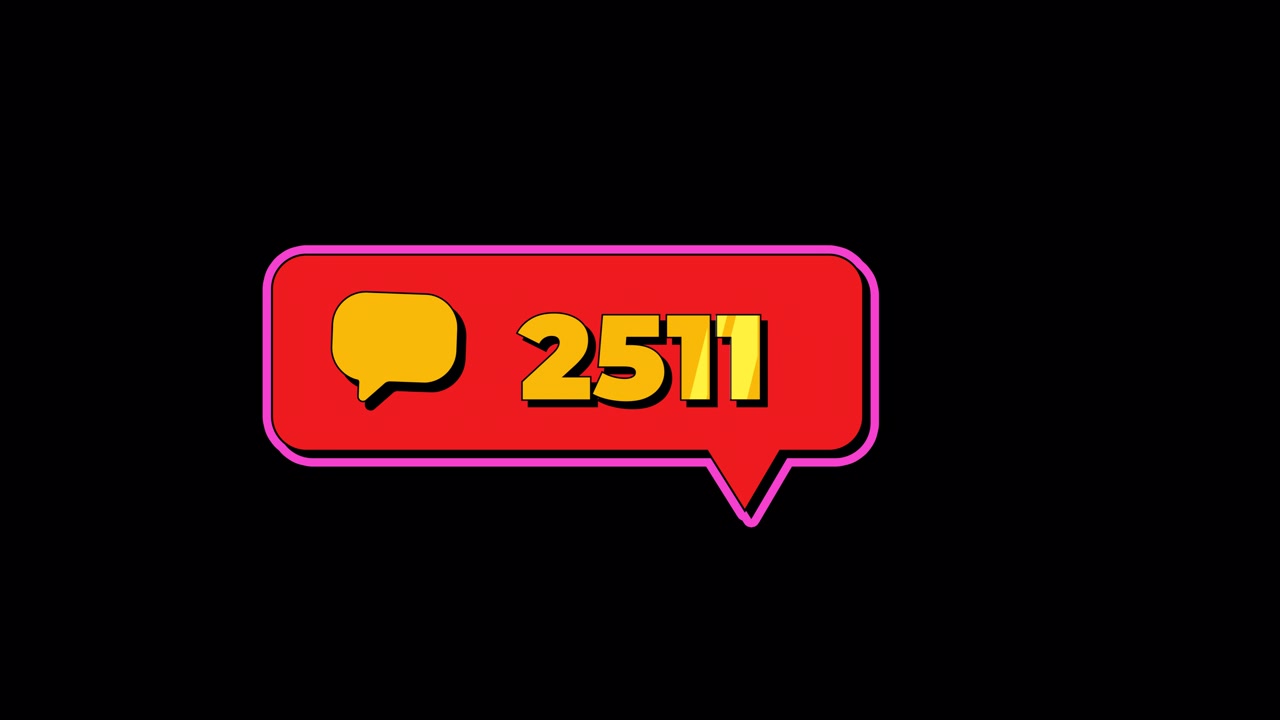 Social Media Comment Counter Increasing Rapidly on Black Background