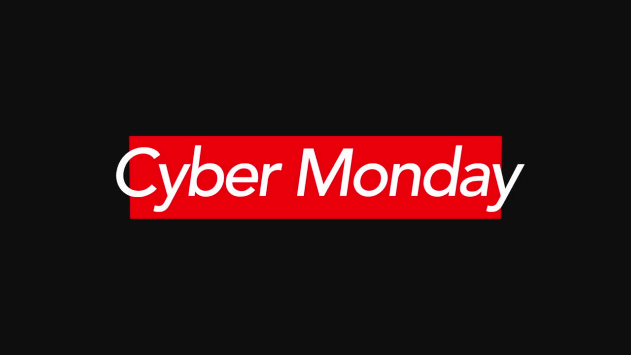 lunes cibernético con línea roja en degradado moderno negro