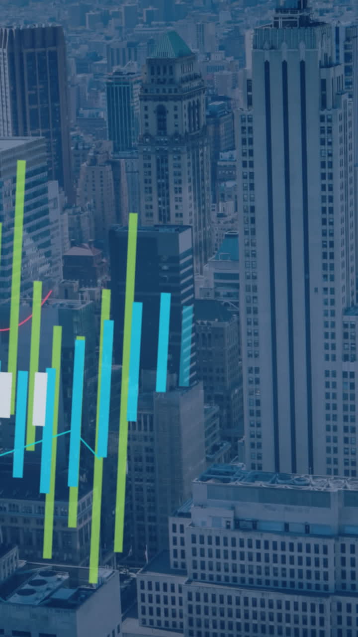 animación del procesamiento de datos sobre el paisaje urbano