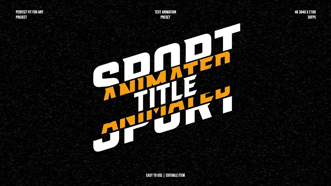 Dynamic Kinetic Typography Motion Graphics Template for Sports and Action Content