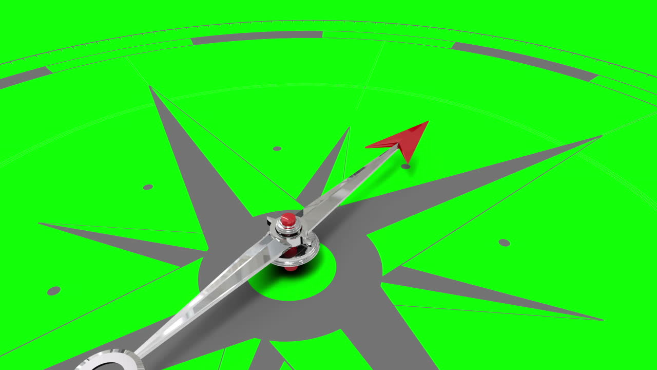 компас указывает на зеленый экран