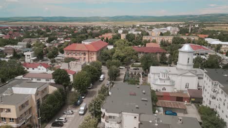 aerial view of a romanian town