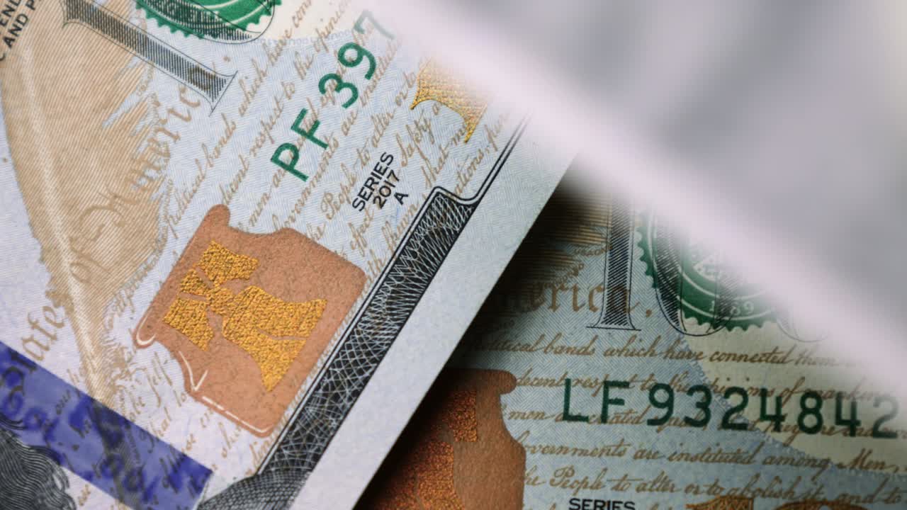 USD US dollar, banknotes, paper money, bills, 100 dollars, exchange rate, currency.