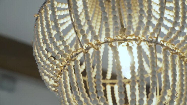 Hanging light decorative shade frame parallax shot