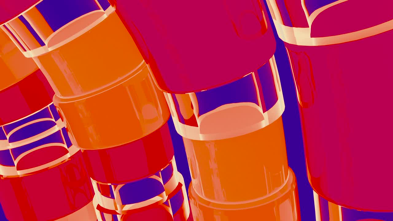 renderización 3d abstracta con tuberías, fondo animado con formas geométricas en movimiento. video 4k sin costuras.