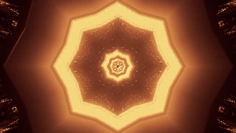 gráficos en movimiento que representan la iluminación espiritual a través de símbolos dorados curativos que se emiten desde el centro