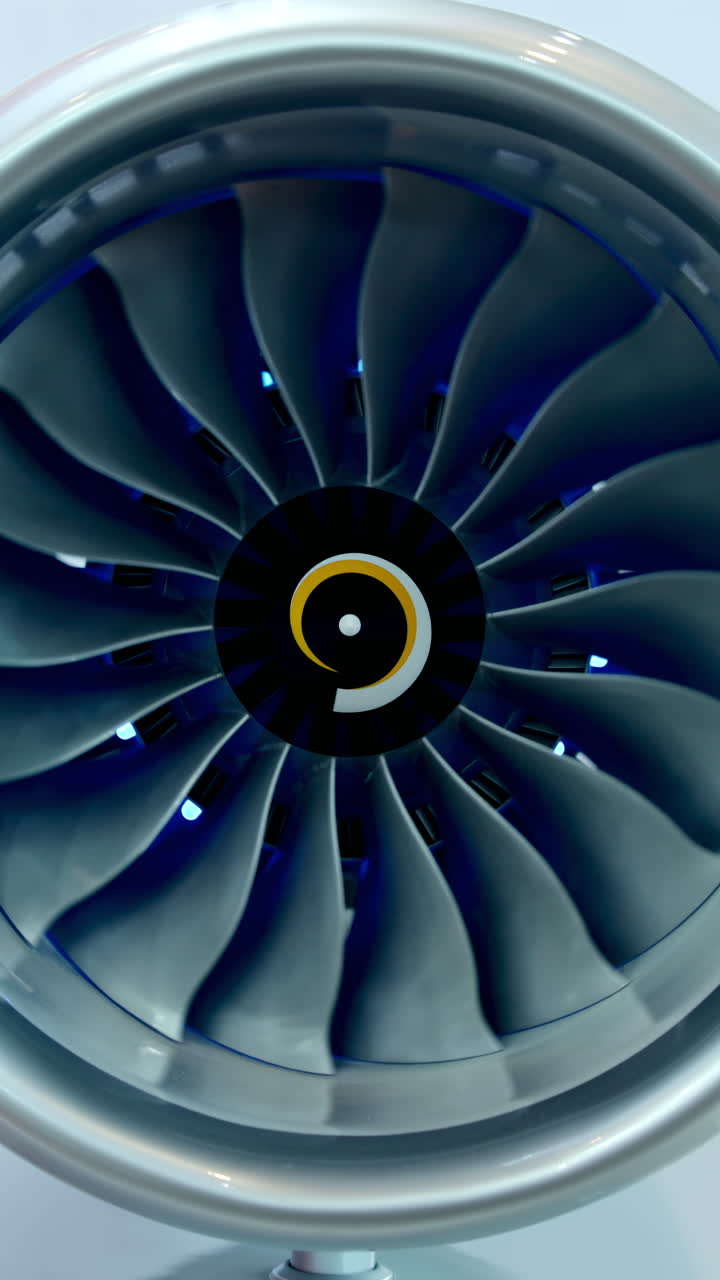 Close-up of a Jet Engine Turbine