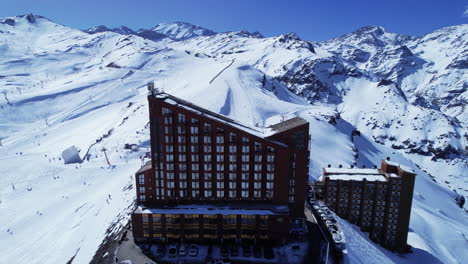 nevado valley ski resort at andes mountains santiago chile