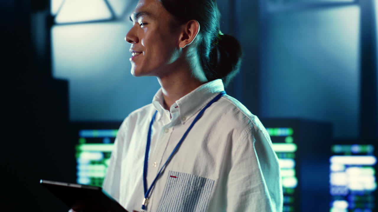 Admin walks through data center units