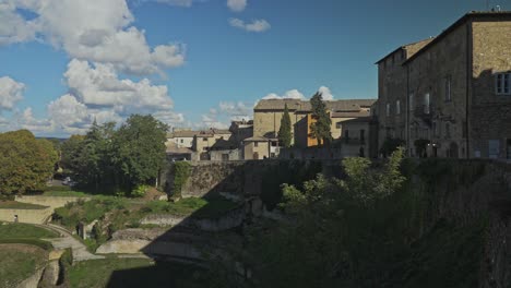 pan across the city of spoleto, province of perugia, italy