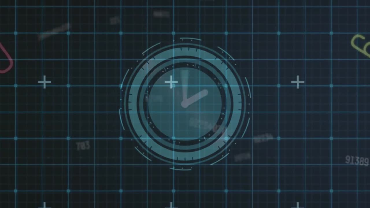 Animation of data processing over clock