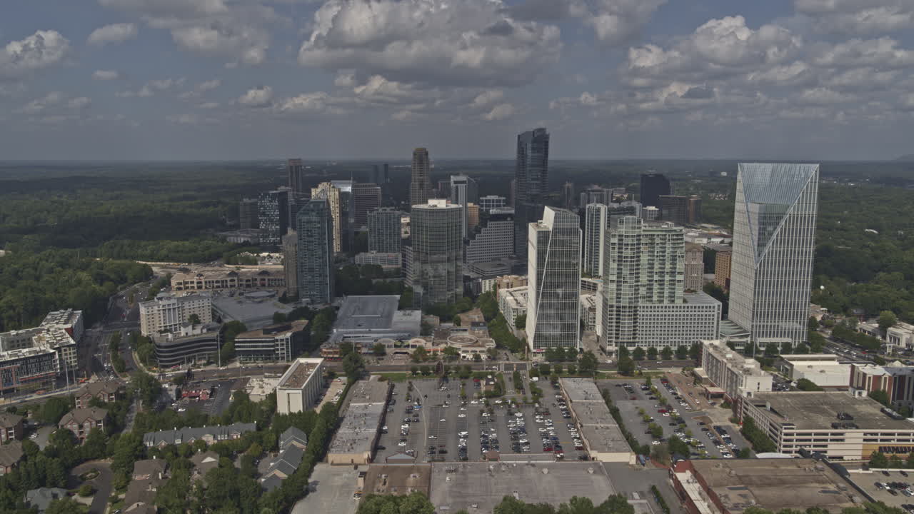 atlanta georgia aerial v690 dolly in shot of buckhead neighborhood - dji inspire 2, x7, 6k - august 2020