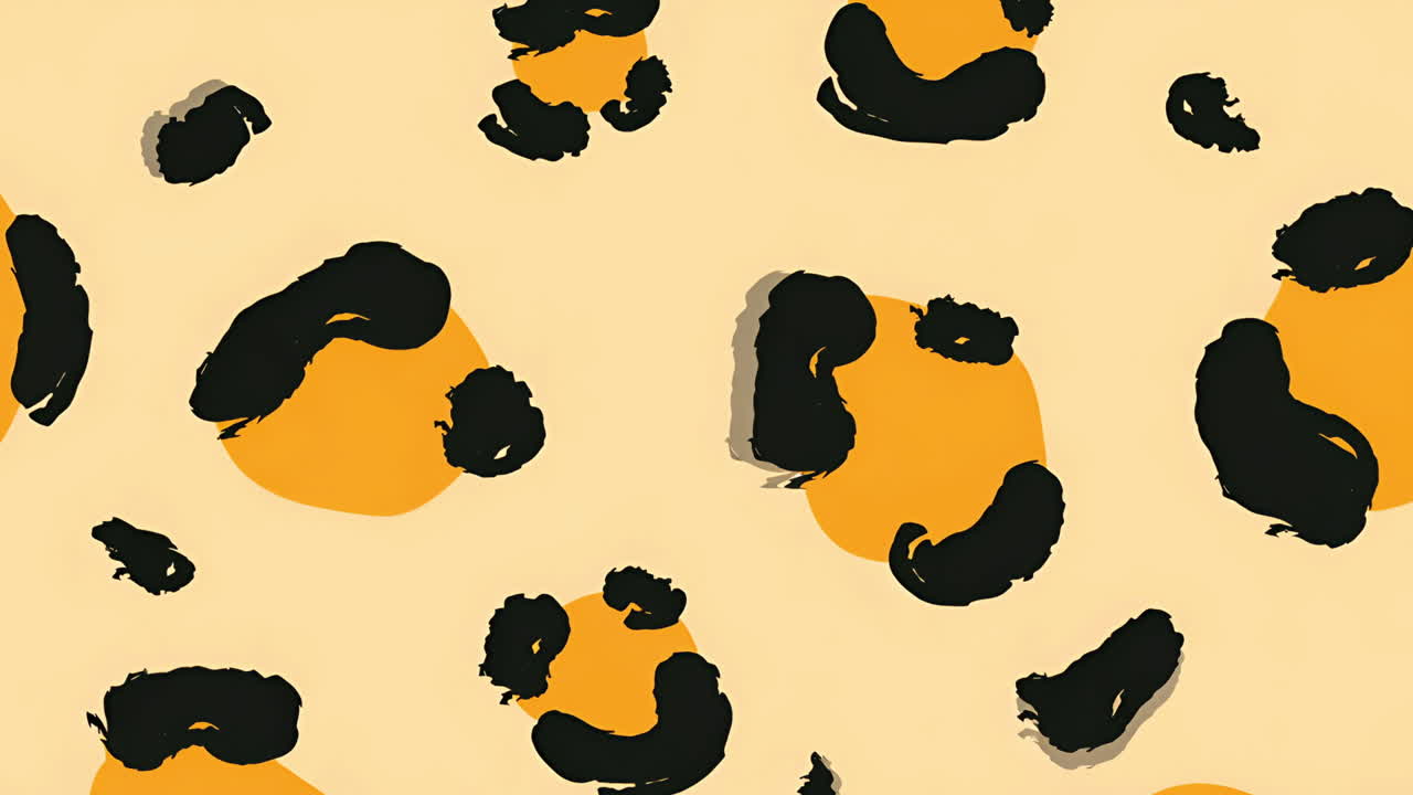 Abstract Black and Orange Organic Spots Pattern