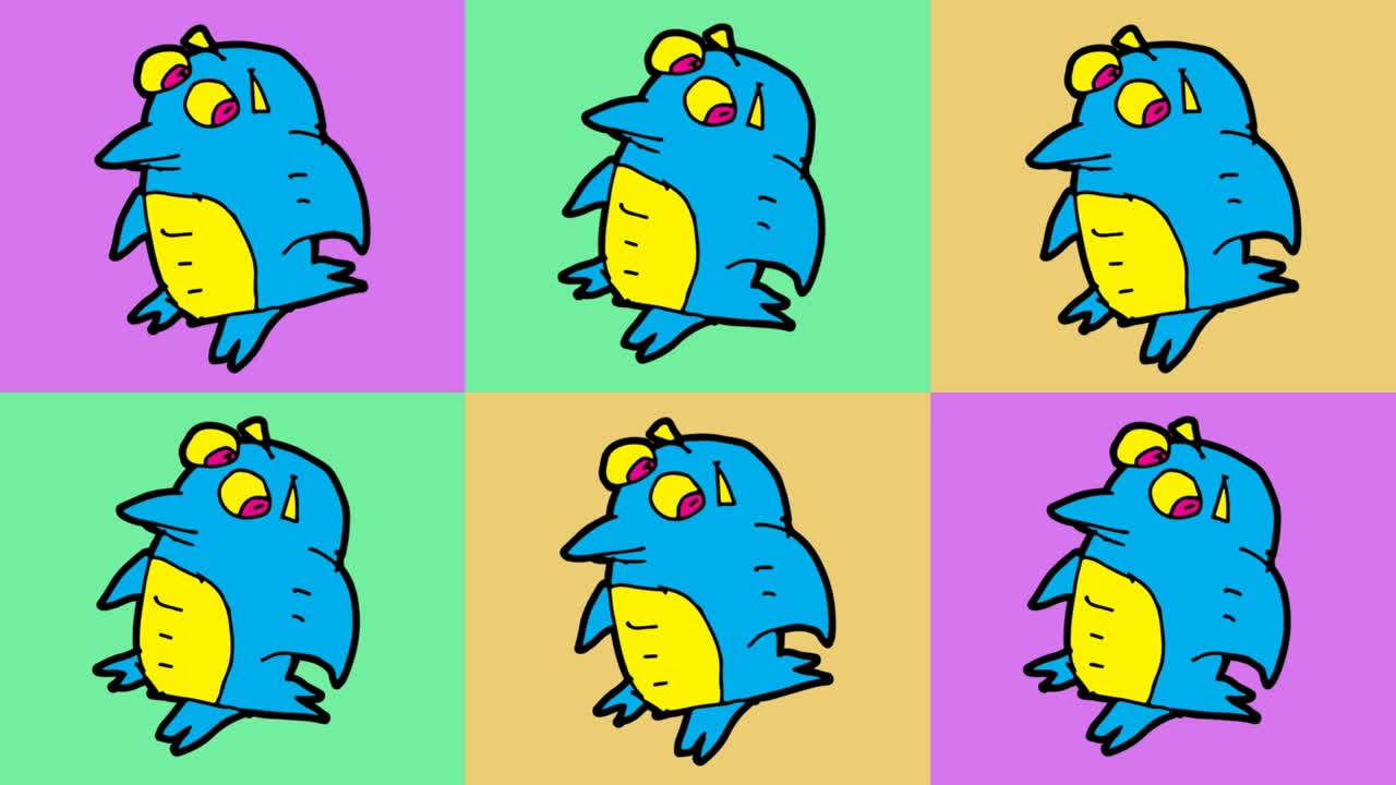 niños dibujando arte pop fondo sin costuras con tema de pingüino