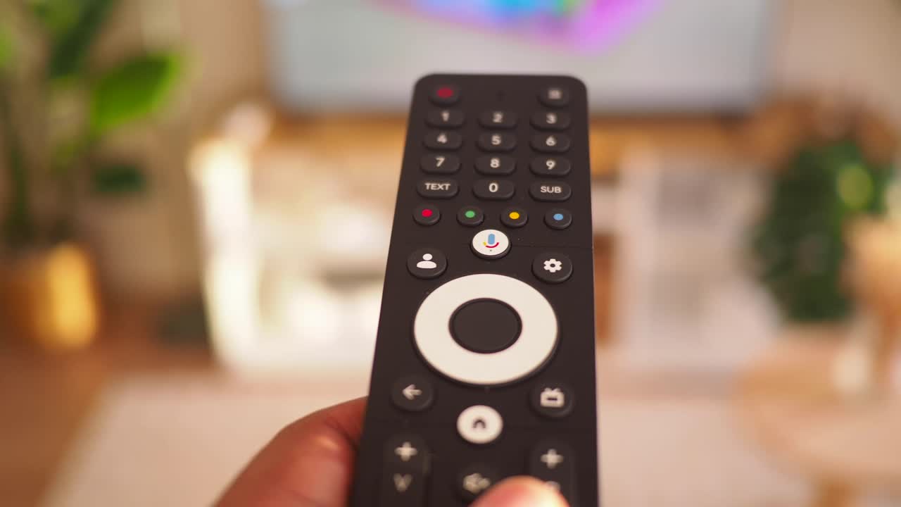 손에 있는 원격 제어