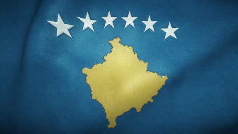la bandera de kosovo ondeando en el viento