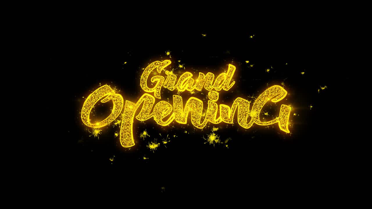 Grand Opening Sparkling Text Graphic