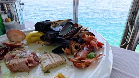 delicious seafood platter with ocean view