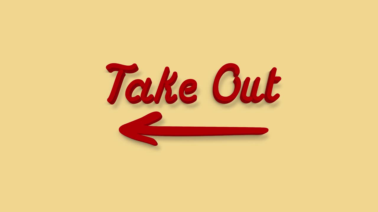 Take out text with red arrow shape showing direction. 4k