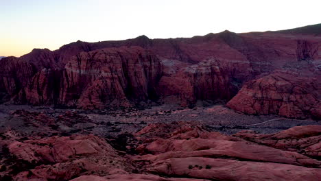 aerial panning view of snow canyon state park, utah, usa